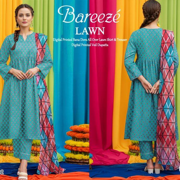 Vol-02 Bareeze Summer Collection 2026 Digital Printed 3pc Suit - Women Wear Design No. 5