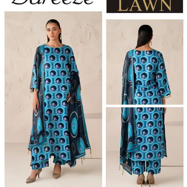 Vol-03 Bareeze Summer Collection 2026 Digital Printed 3pc Suit - Women Wear Design No. 10
