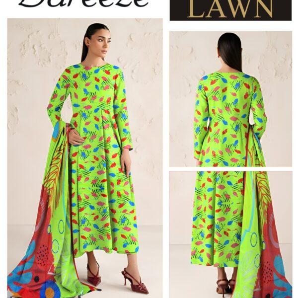 Vol-03 Bareeze Summer Collection 2026 Digital Printed 3pc Suit - Women Wear Design No. 15