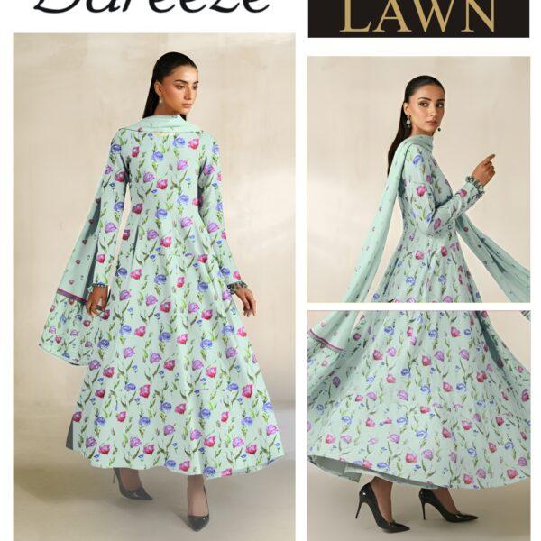 Vol-03 Bareeze Summer Collection 2026 Digital Printed 3pc Suit - Women Wear Design No. 12