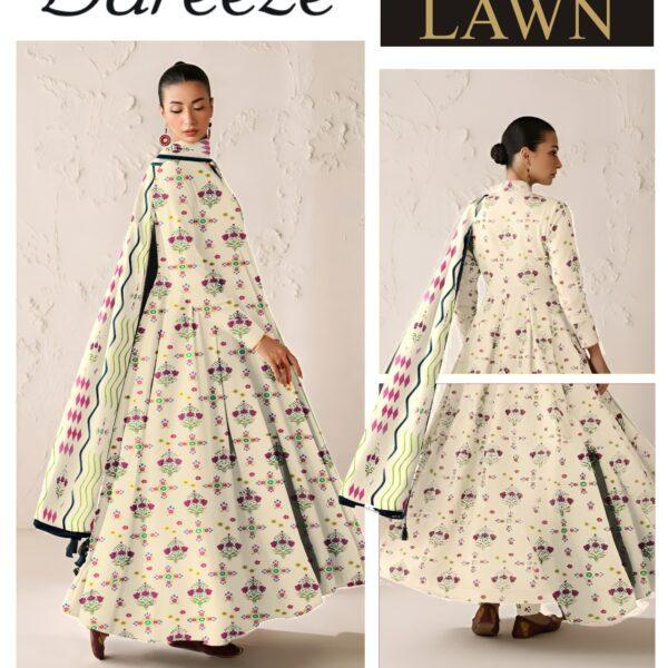 Vol-03 Bareeze Summer Collection 2026 Digital Printed 3pc Suit - Women Wear Design No. 3