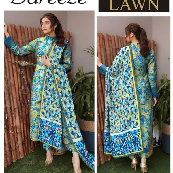 Vol-03 Bareeze Summer Collection 2026 Digital Printed 3pc Suit - Women Wear Design No. 4
