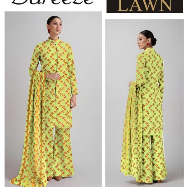 Vol-03 Bareeze Summer Collection 2026 Digital Printed 3pc Suit - Women Wear Design No. 1