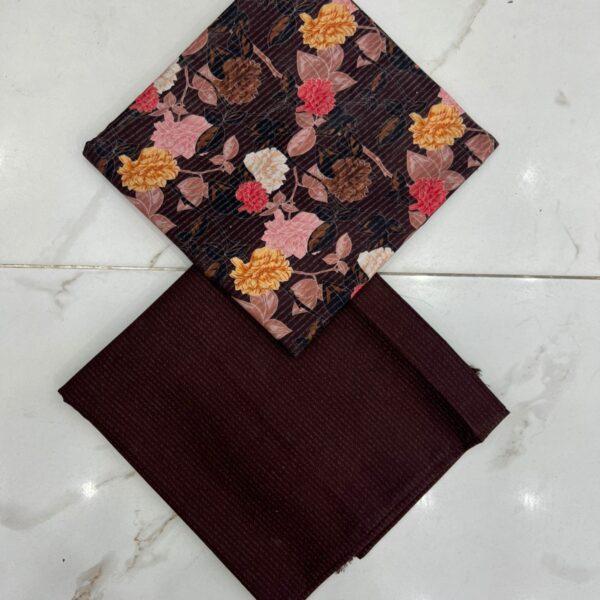 Safa Marwa Original Brand Printed Slub Karandi 2pc Suit - Design No. 23