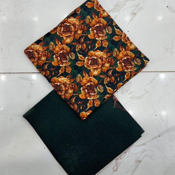 Safa Marwa Original Brand Printed Slub Karandi 2pc Suit - Design No. 33