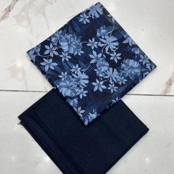 Safa Marwa Original Brand Printed Slub Karandi 2pc Suit - Design No. 11