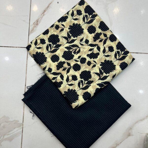 Safa Marwa Original Brand Printed Slub Karandi 2pc Suit - Design No. 6