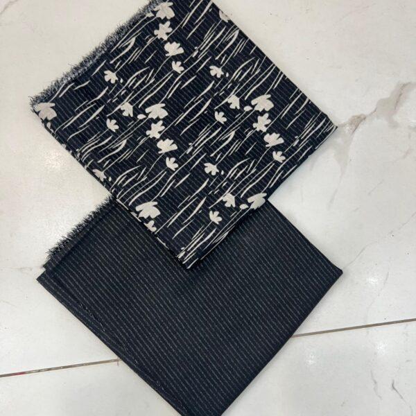 Safa Marwa Original Brand Printed Slub Karandi 2pc Suit - Design No. 5