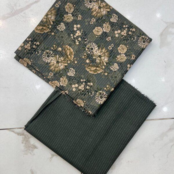 Safa Marwa Original Brand Printed Slub Karandi 2pc Suit - Design No. 4