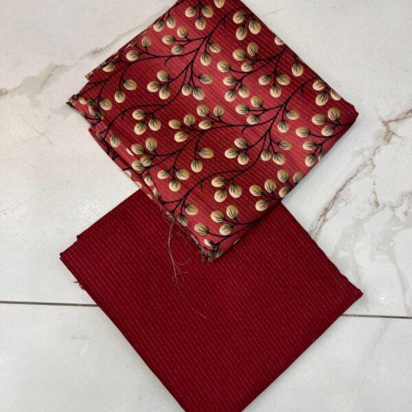 Safa Marwa Original Brand Printed Slub Karandi 2pc Suit - Design No. 3