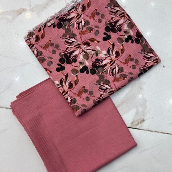 Safa Marwa Original Brand Printed Slub Karandi 2pc Suit - Design No. 1