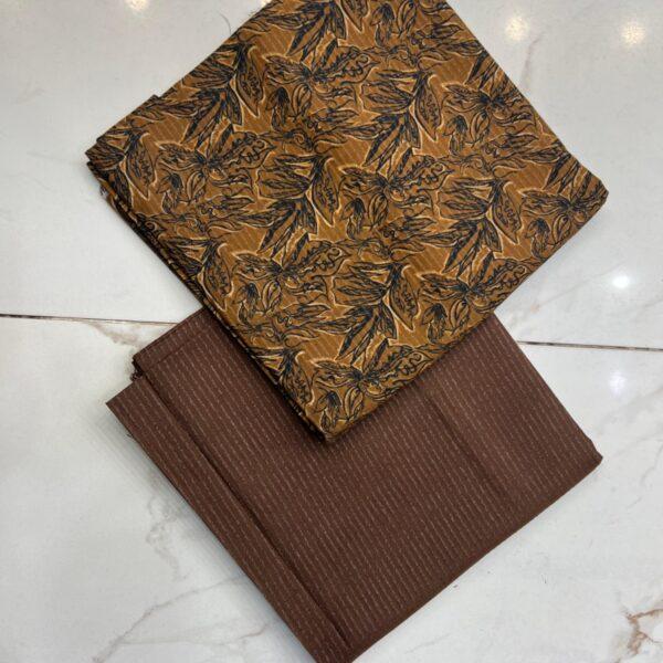 Safa Marwa Original Brand Printed Slub Karandi 2pc Suit - Design No. 17