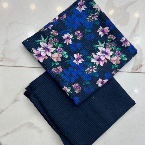 Safa Marwa Original Brand Printed Slub Karandi 2pc Suit - Design No. 16