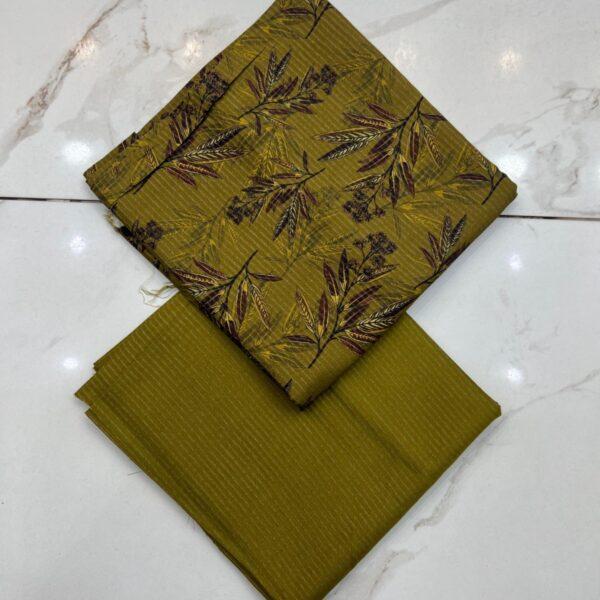 Safa Marwa Original Brand Printed Slub Karandi 2pc Suit - Design No. 12