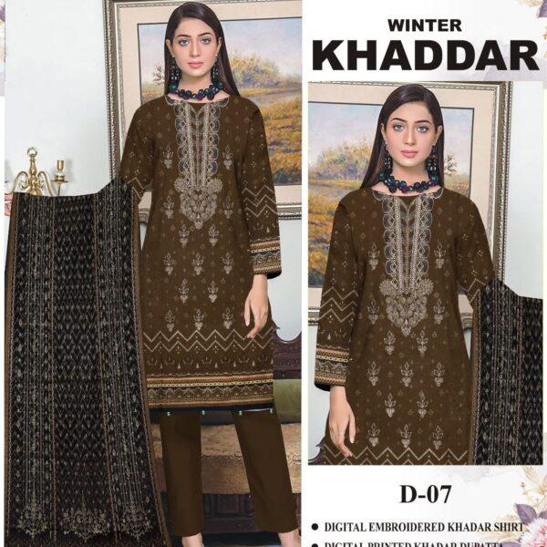 Vol-426 Mix Brand Embroidered Khaddar 3pc Dresses - Women Wear Design No. 2