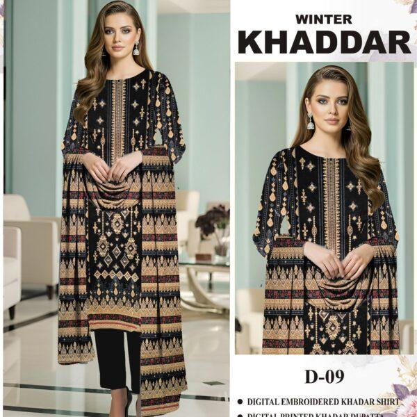 Vol-426 Mix Brand Embroidered Khaddar 3pc Dresses - Women Wear Design No. 4
