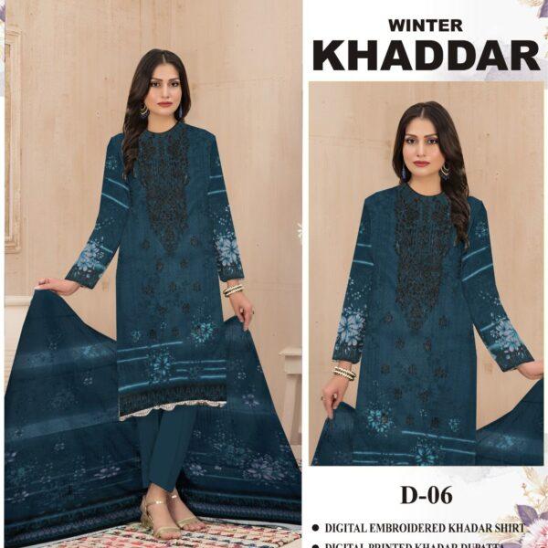 Vol-426 Mix Brand Embroidered Khaddar 3pc Dresses - Women Wear Design No. 1