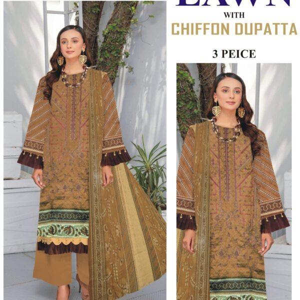 Mix Brand Summer Collection Lawn Embroidered 3pc Dresses - Women Wear Design No. 4