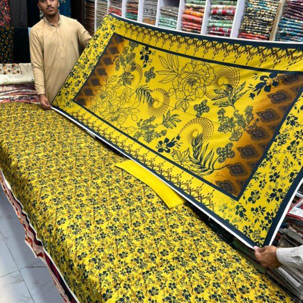 Safa Marwa Premium Linen Digital Printed 3pc Dresses - Women Wear Design No. 7