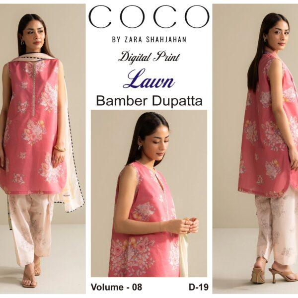 Vol-08 Coco By Zara Shah Jahan Printed Lawn Dresses 3pc Suits - Women Wear Design No. 19