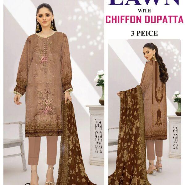 Mix Brand Summer Collection Lawn Embroidered 3pc Dresses - Women Wear Design No. 2