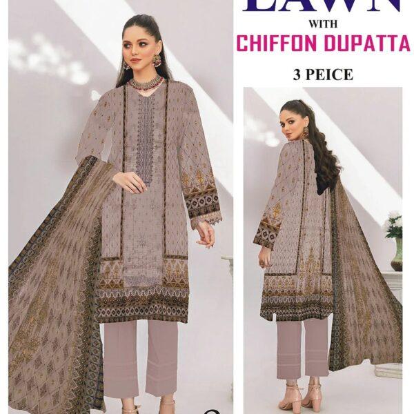 Mix Brand Summer Collection Lawn Embroidered 3pc Dresses - Women Wear Design No. 3