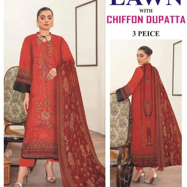 Mix Brand Summer Collection Lawn Embroidered 3pc Dresses - Women Wear Design No. 1