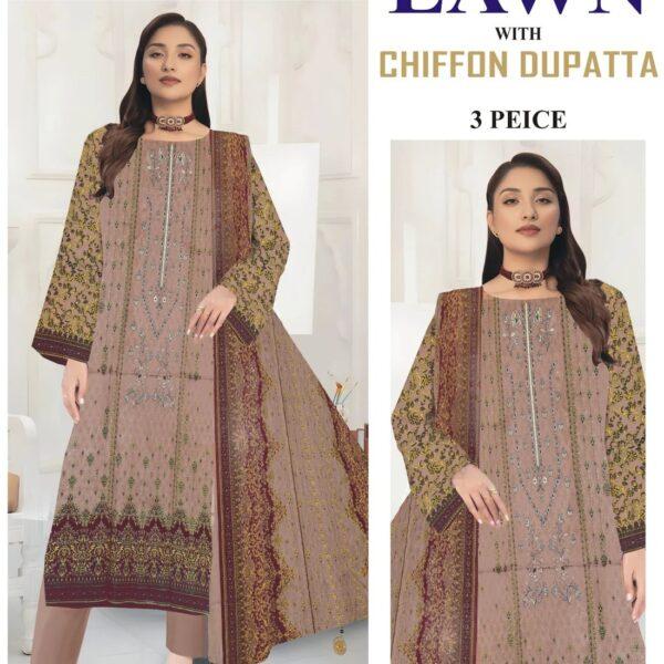 Mix Brand Summer Collection Lawn Embroidered 3pc Dresses - Women Wear Design No. 5