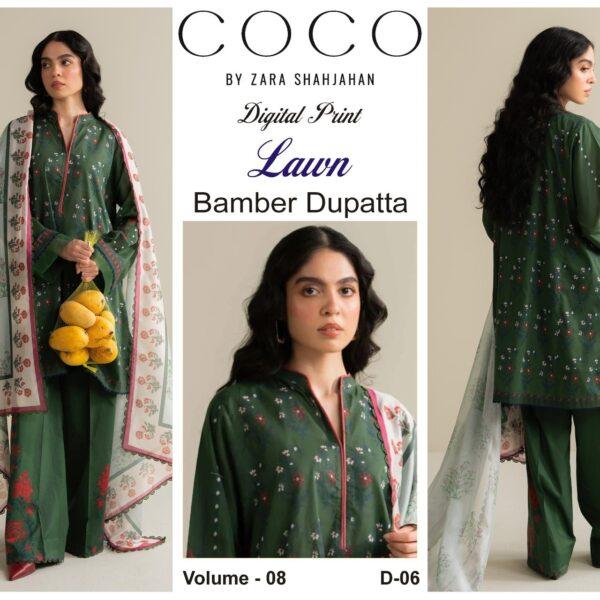 Vol-08 Coco By Zara Shah Jahan Printed Lawn Dresses 3pc Suits - Women Wear Design No. 6