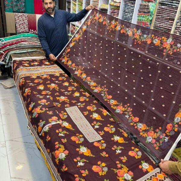 Dua Classic Digital Printed Lawn 3pc Dresses - Women Wear Design No. 20