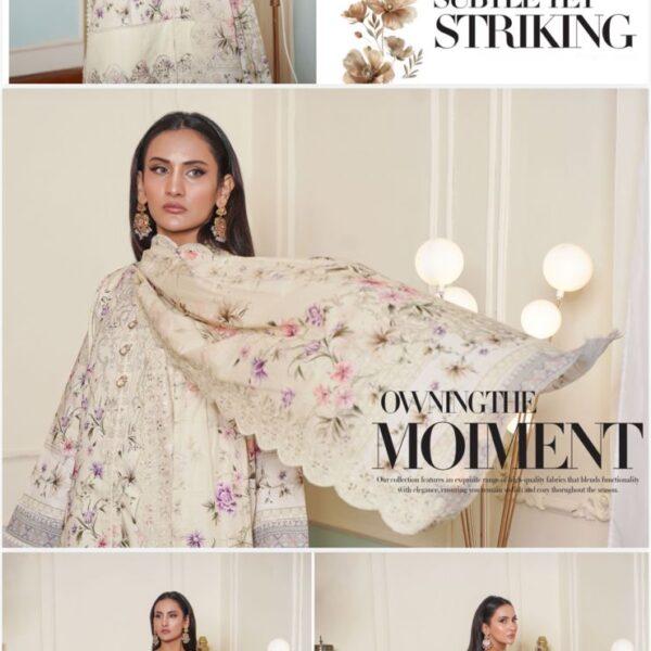 Noura Luxury Collection 3pc Embroidered Lawn Dresses Women Wear – Design No. 8