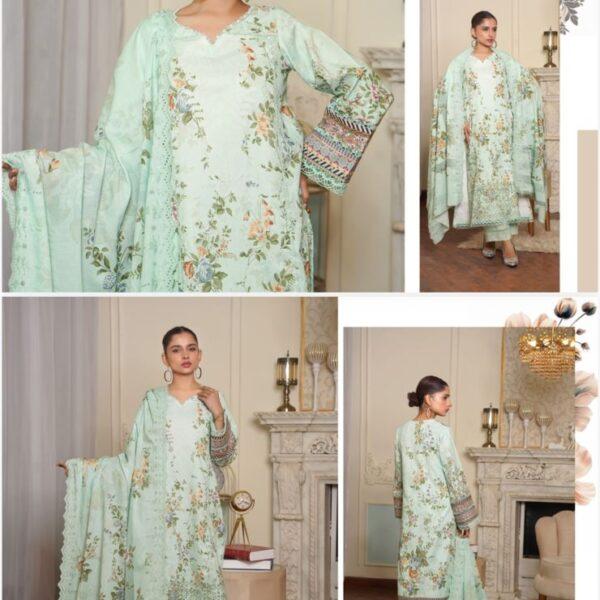 Noura Luxury Collection 3pc Embroidered Lawn Dresses Women Wear – Design No. 10