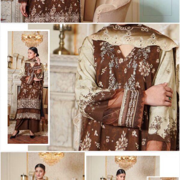 Noura Luxury Collection 3pc Embroidered Lawn Dresses Women Wear – Design No. 1