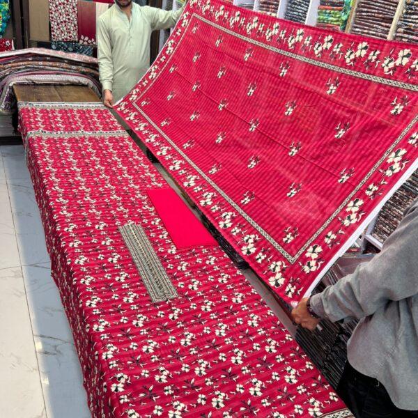 Sharjeena Digital Printed Lawn Banarasi Jacquard Brosha 3pc Suits Women Wear - Design No. 2