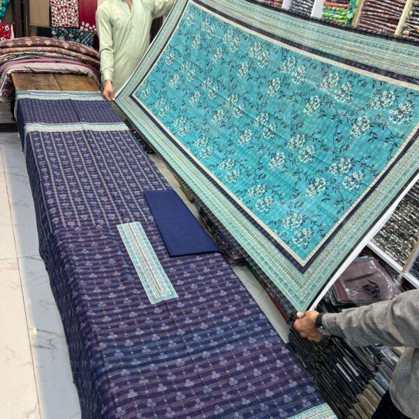 Sharjeena Digital Printed Lawn Banarasi Jacquard Brosha 3pc Suits Women Wear - Design No. 5