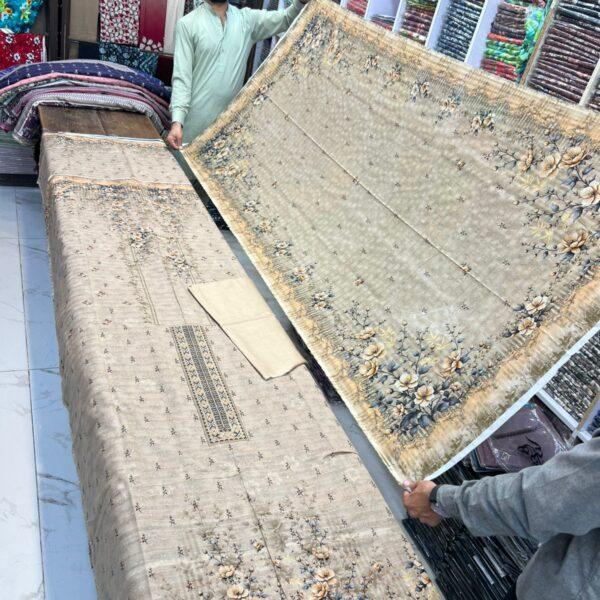 Sharjeena Digital Printed Lawn Banarasi Jacquard Brosha 3pc Suits Women Wear - Design No. 8