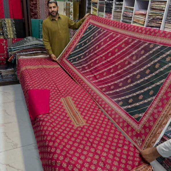 Chamak Damak Lawn Digital Printed 3 Piece Suit - Women Wear Design No. 12