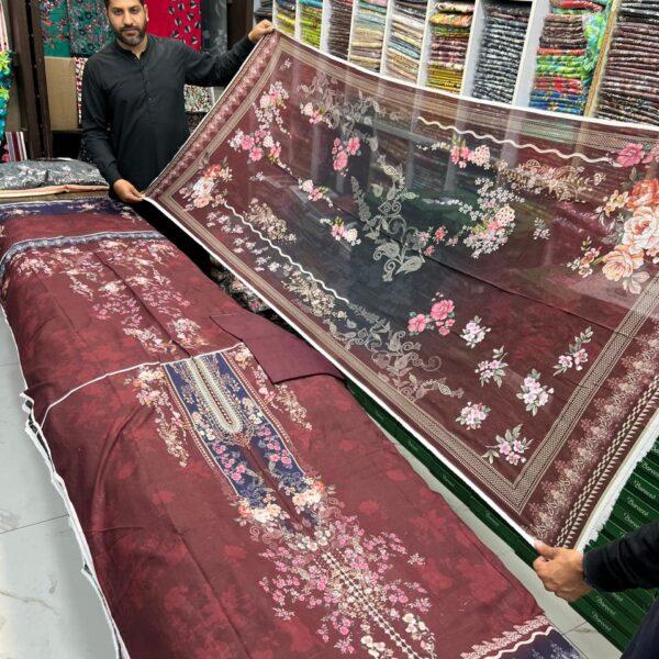 Zarqoon Digital Printed Lawn 3pc Dresses - Women Wear Design No. 3