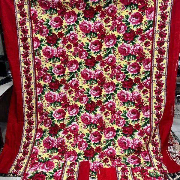 Safa Marwa Crystal Cotton Export Quality King Size Double Bedsheet Design No. 12