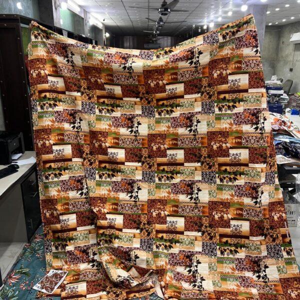 Safa Marwa Crystal Cotton Export Quality King Size Double Bedsheet Design No. 6