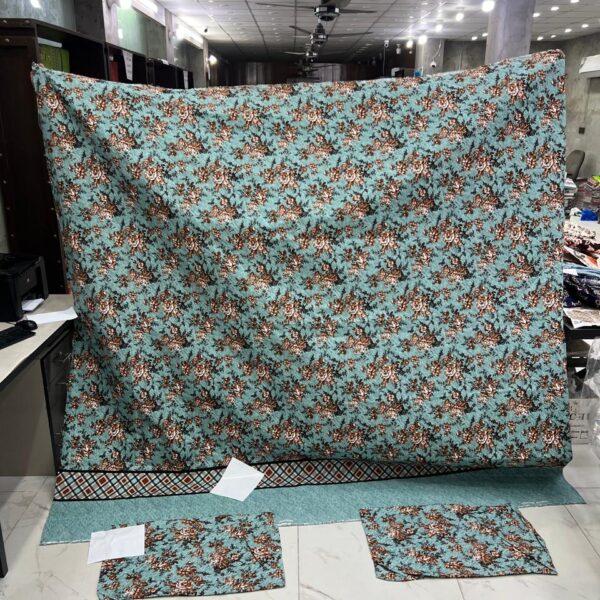 Safa Marwa Crystal Cotton Export Quality King Size Double Bedsheet Design No. 1