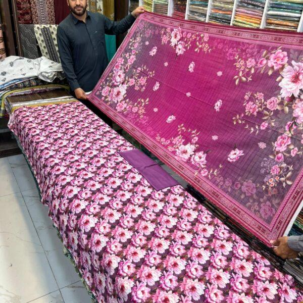 Almirah Brand Digital Printed Lawn 3 Piece Suit - Women Wear Design No. 9