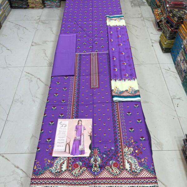 Osma Brand Digital Printed Lawn 3pc Dresses - Women Wear Design No. 14