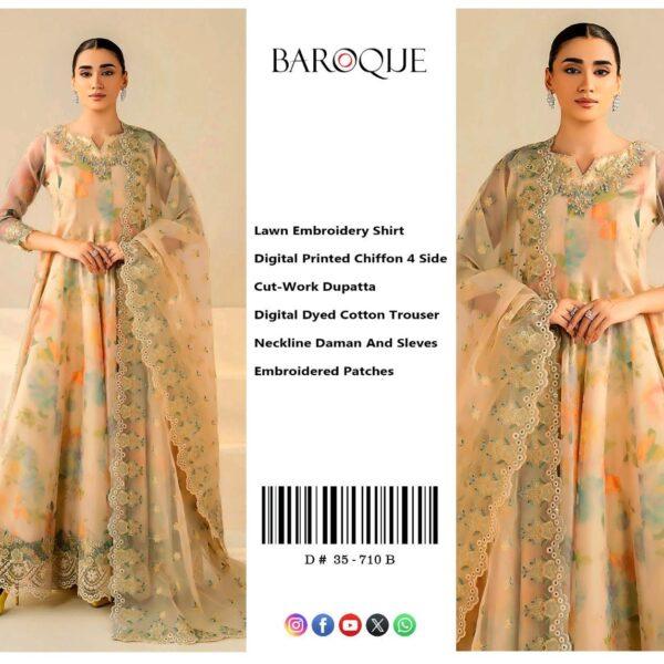 Maria B Lawn Embroidered Replica 3 Piece Suit With Patches - Women Wear Design No. 10