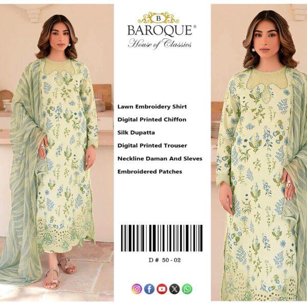 Maria B Lawn Embroidered Replica 3 Piece Suit With Patches - Women Wear Design No. 16