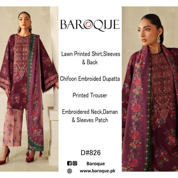 Maria B Lawn Embroidered Replica 3 Piece Suit With Patches - Women Wear Design No. 5