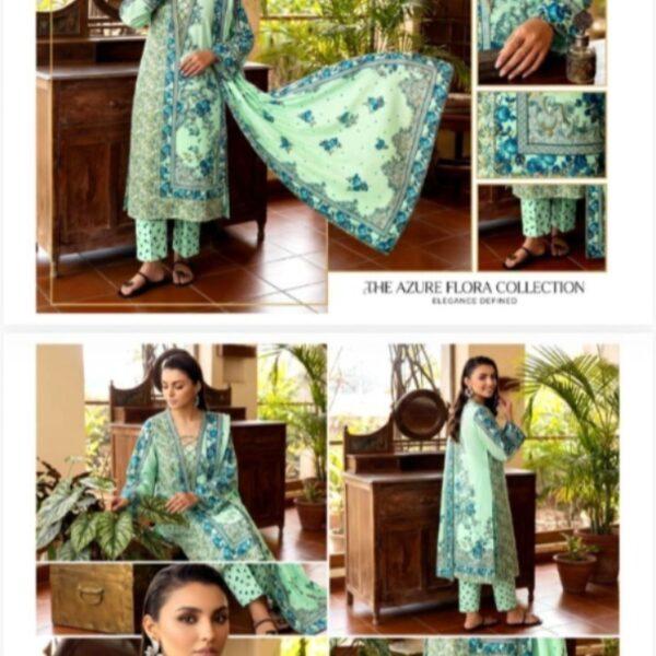Osma Brand Digital Printed Lawn Cord Set 3pc Dresses - Women Wear Design No. 7