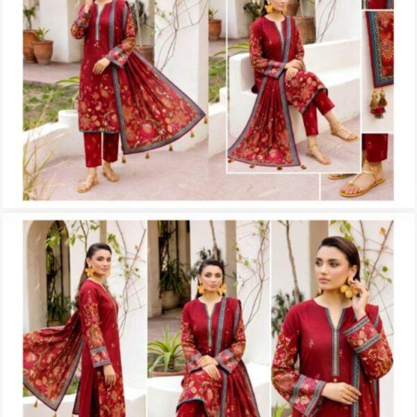 Osma Brand Digital Printed Lawn Cord Set 3pc Dresses - Women Wear Design No. 8