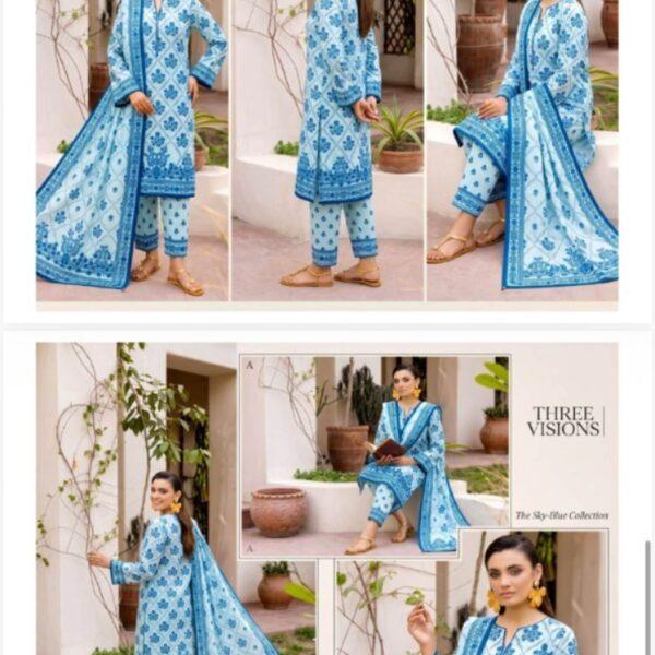 Osma Brand Digital Printed Lawn Cord Set 3pc Dresses - Women Wear Design No. 2