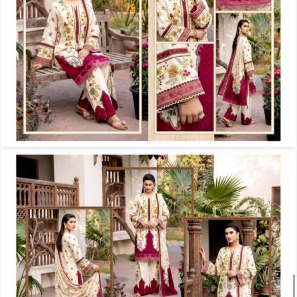 Osma Brand Digital Printed Lawn Cord Set 3pc Dresses - Women Wear Design No. 3